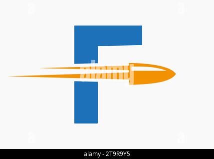 Aufzählungszeichen auf Buchstabe F mit beweglichem Aufzählungszeichen Stock Vektor