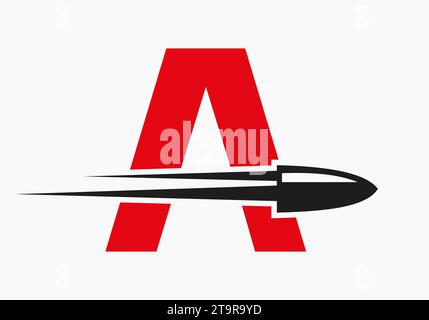 Aufzählungszeichen auf Buchstabe A mit beweglichem Aufzählungszeichen Stock Vektor