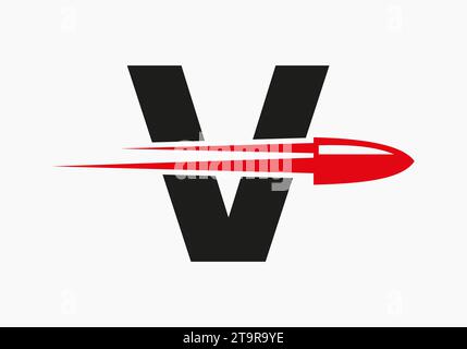 Aufzählungszeichen auf Buchstabe V mit beweglichem Aufzählungszeichen Stock Vektor