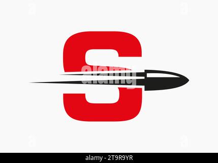 Aufzählungszeichen auf Buchstabe S mit beweglichem Aufzählungszeichen Stock Vektor