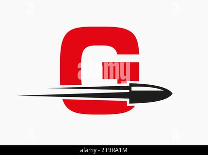 Aufzählungszeichen auf Buchstabe G mit beweglichem Aufzählungszeichen Stock Vektor