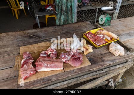 Fleischmarktstand in Bac Son Valley Vietnam Stockfoto