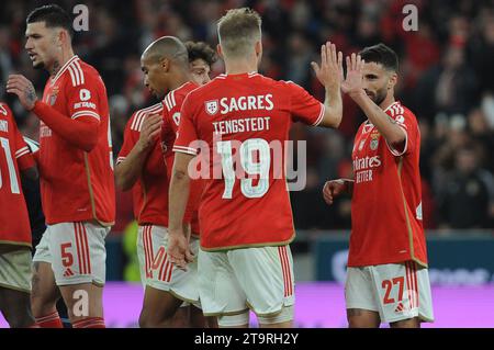 Lissabon, 25/11/2023 - SL Benfica hat heute Abend Famalicao im Estádio da Luz in Lissabon ausgetragen, in einem Spiel, das für die vierte Runde der TACA de Portugal der Saison 2023/2024 zählt. Rafa Silva (Álvaro Isidoro / Global Imagens) Stockfoto