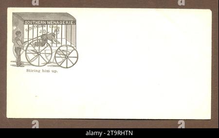 Ein Bildumschlag zeigt einen lampoon von J F Davis, Präsident der Konföderierten Staaten von Amerika, der einen schwarzen amerikanischen Präsidenten mit dem Titel „Stiring him up“ zeigt. Amerikanischer Bürgerkrieg 1860er Jahre Stockfoto