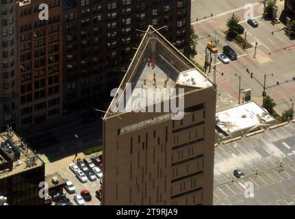 Chicago, USA - 04. Juni 2018: Draufsicht auf das Metropolitan Correctional Center, Chicago (MCC Chicago, Federal Bureau of Prisons) ist ein US-amerikanisches bundesgefängnis Stockfoto