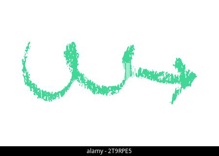 Hervorhebung des Buntstiftes. Handgezeichnete grüne Aktivkohlesymbole für handgezeichnete Diagramme. Einfach unterstrichenes Symbol kritzeln. Vektorillustration isoliert auf weiß Stock Vektor