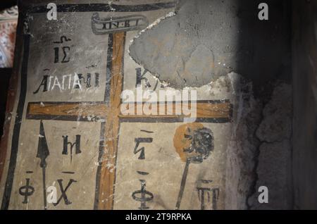 Griechenland, Thessalien, Larisa, Zaritsani Dorf Kloster von st. Athanasios (1613) und Kapelle von St. Antonios (1748) Stockfoto