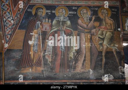 Griechenland, Thessalien, Larisa, Zaritsani Dorf Kloster von st. Athanasios (1613) und Kapelle von St. Antonios (1748) Stockfoto