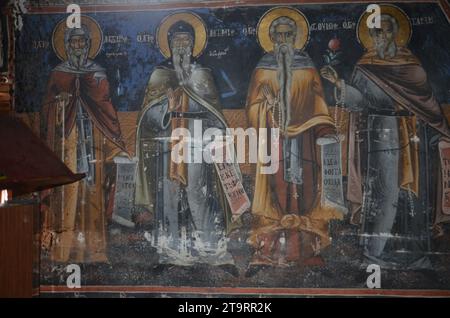 Griechenland, Thessalien, Larisa, Zaritsani Dorf Kloster von st. Athanasios (1613) und Kapelle von St. Antonios (1748) Stockfoto