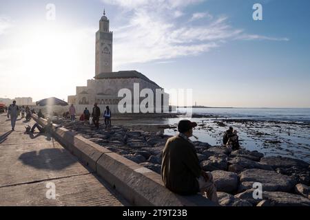 Hassan-II-Moschee Mesdschid al-Hasan ath-thani in Casablanca/Marokko./Hassan-II-Moschee Mesdschid al-Hasan ath-thani in Casablanca/Marokko. Schnappschuss-Fotografie/K.M.Krause *** Hassan II Moschee Mesdschid al Hasan ath thani in Casablanca Marokko Hassan II Moschee Mesdschid al Hasan ath thani in Casablanca Marokko Schnappschuss Fotografie K M Krause Credit: Imago/Alamy Live News Stockfoto