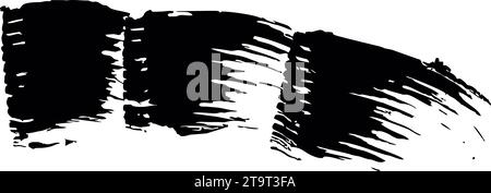 Langer Hintergrund für Text. Schwarze Vektorpinselstriche. Verschmierte Tinte auf weißem Hintergrund. Für Banner- und Postkartendesign. Stock Vektor