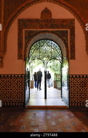 Sal—n de Embajadores im Palacio del Rey Don Pedro, ALC‡zar, Sevilla, Andalusien, Spanien Stockfoto