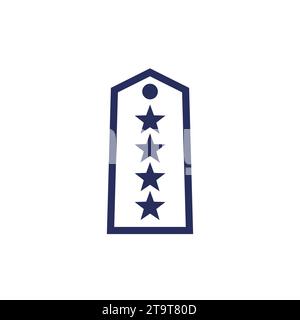 Militär-Rang-Insignien auf weiß, Vektor Stock Vektor