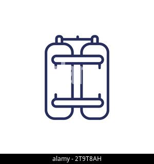 Symbol für die Leitung von Sauerstoffflaschen, Tanks Stock Vektor