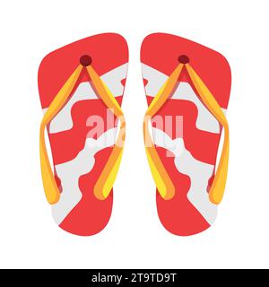 Flache Darstellung des roten Flip-Flops-Symbols für Webdesign-Elemente Stock Vektor