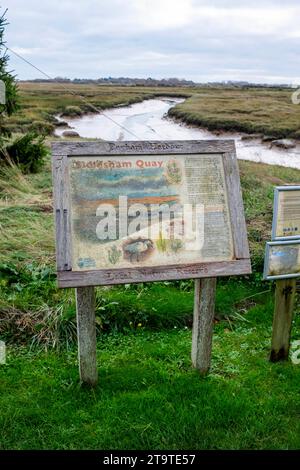 Sidlesham Quay im Pagham Harbour in der Nähe von Bognor an einem Herbstnachmittag, West Sussex, England Großbritannien Stockfoto