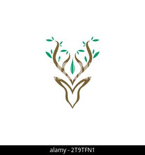 Einzigartiges Logo Von Deer Nature Stock Vektor