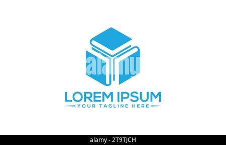 Buchlogodesign einzigartiges und kreatives Logodesign Stock Vektor