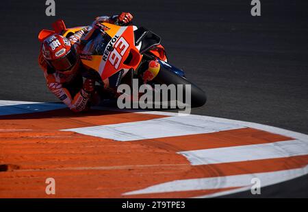 Valencia, Spanien. November 2023. Marc Marquez vom Repsol Honda Team tritt am 26. November 2023 beim Rennen der Valencia MotoGP auf der Rennstrecke Ricardo Tormo in Valencia, Spanien, an. Quelle: Str/Xinhua/Alamy Live News Stockfoto