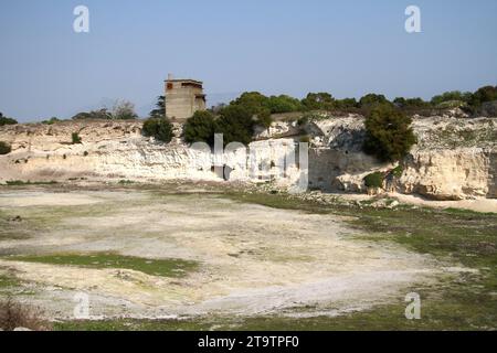 Eine allgemeine Ansicht des Kalksteinbruchs auf Robben Island, in dem Nelson Mandela arbeitete, als er 18 Jahre lang politischer Gefangener auf der Insel war. Stockfoto