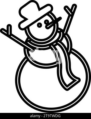 Umriss eines Schneemannsbildes Vektor Stock Vektor