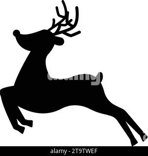 Silhouette eines weihnachtlichen Rentiercharakters Vektor Stock Vektor