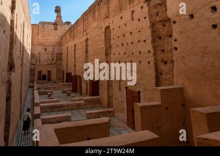 Nordafrika. Morroco. Marrakesch. Der Palast El Badi wurde Ende des 16. Jahrhunderts im Auftrag von Sultan Ahmed el-Mansour erbaut Stockfoto