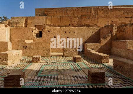 Nordafrika. Morroco. Marrakesch. Der Palast El Badi wurde Ende des 16. Jahrhunderts im Auftrag von Sultan Ahmed el-Mansour erbaut Stockfoto