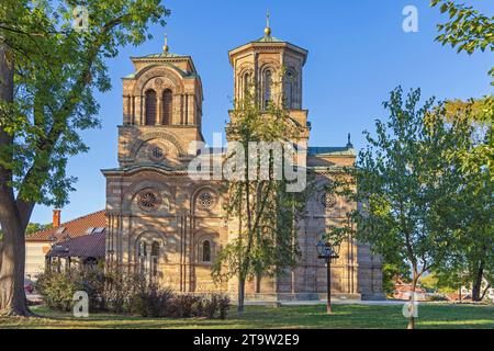 Historisches Wahrzeichen Lazarica Kirche im Stadtpark Krusevac Serbien Stockfoto