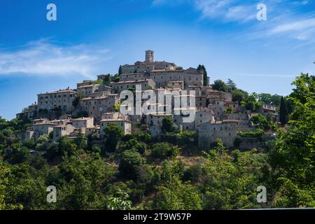 Blick auf Labro, historisches Dorf in der Provinz Rieti, Latium, Italien Stockfoto