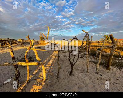 Madagaskar, traditionelles Fischerdorf Stockfoto