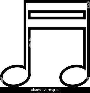 Symbol für Notenzeile, Symbol für Notenschlüssel. Liedbisse. Tonsignale. Signalvektor für die Umrisslinie des Musikschlüssels Stock Vektor