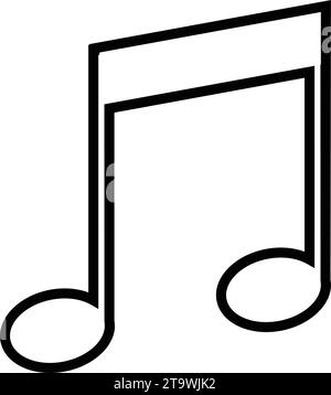 Symbol für Notenzeile, Symbol für Notenschlüssel. Liedbisse. Tonsignale. Signalvektor für die Umrisslinie des Musikschlüssels Stock Vektor