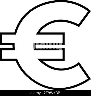 Symbol für das Euro-Währungszeichen. Euro, Europäische Geldlinie Icon Vektor. Währungsumtauschkonzept. Stock Vektor