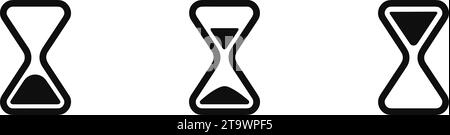 Vintage Sanduhr oder Sandglas Set Timer oder Uhr Flat Symbol für Apps und Websites Stock Vektor