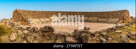 Das Amphitheater in der antiken römischen Stadt Salamis in der Nähe von Famagusta, Nordzypern Stockfoto