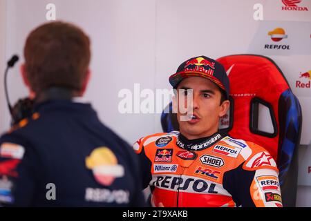 Valencia, Spanien. November 2023. Valencia, Spanien, 26. November 2023; Marc Marquez aus Spanien und Repsol Honda Team während der Moto GP Weltmeisterschaft.Moto GP Grand Prix des Comunitat Valenciana, Rennstrecke Ricardo Toro in der Nähe von Cheste - gebührenpflichtiges Bild - Foto: © Eric ALONSO/ATP Images (ALONSO Eric/ATP/SPP) Credit: SPP Sport Pressefoto. /Alamy Live News Stockfoto
