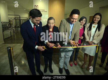 CUENCA-INAGURACION-MUSEO DE LA MONEDA Cuenca, Ecuador 27 de noviembre de 2023 La inauguracion del museo de la moneda del banco Central del Ecuador Cuenca cuenta con un innovado y renovador espacio de dos pisos en el edificio del banco Central. ESTA es una propuesta Cultural y monetaria alineadas a la historia monetaria de nuestro pais, destinada a la Conservacion numismatica del pais. Cuenta con 173 bienes numismaticos, esta al servicio de la ciudad hace 26 anos desde 1997 cuando se aperturo en el museo Pumapungo de Cuenca, sin embargo ahora se adopta en un renovado nombre de Museo de la moned Stockfoto