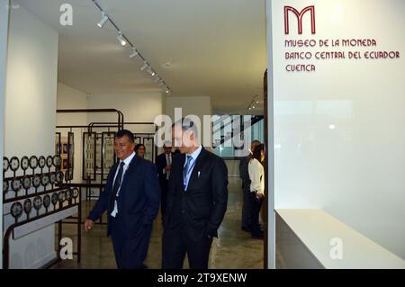 CUENCA-INAGURACION-MUSEO DE LA MONEDA Cuenca, Ecuador 27 de noviembre de 2023 La inauguracion del museo de la moneda del banco Central del Ecuador Cuenca cuenta con un innovado y renovador espacio de dos pisos en el edificio del banco Central. ESTA es una propuesta Cultural y monetaria alineadas a la historia monetaria de nuestro pais, destinada a la Conservacion numismatica del pais. Cuenta con 173 bienes numismaticos, esta al servicio de la ciudad hace 26 anos desde 1997 cuando se aperturo en el museo Pumapungo de Cuenca, sin embargo ahora se adopta en un renovado nombre de Museo de la moned Stockfoto