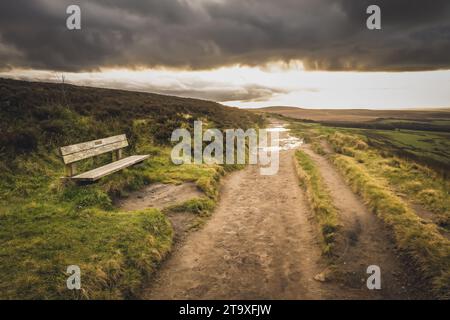 21.11.23 Darwen, Lancashire, Großbritannien. Der achteckige Jubilee Tower (offiziell als Darwen Tower bezeichnet) an der Rasterreferenz SD678215 auf Darwen Hill mit Blick auf die Th Stockfoto