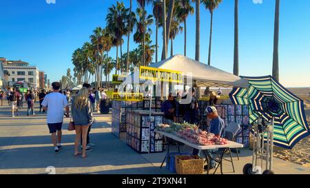 Ein entspannender Spaziergang am Venice Beach - LOS ANGELES, USA - 5. NOVEMBER 2023 Stockfoto