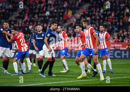 Girona, Esp. November 2023. GIRONA FC-ATHLETIC DE BILBAO 27. November 2023 während des Spiels zwischen Girona FC und Athletic de Bilbao, das dem vierzehntägigen Spiel der La Liga EA Sports im Stadtstadion Montilivi in Girona entspricht. Quelle: Rosdemora/Alamy Live News Stockfoto