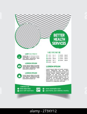 Healthcare Flyer, Healthcare Flyer Vorlage, Corporate Healthcare Cover Design Layout Stock Vektor