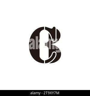 Letter cb einfache Retro-Schriftart mit Logo-Vektor Stock Vektor