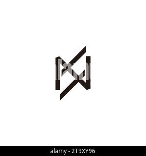 Letter nh einfache geometrische Linie Logo-Vektor Stock Vektor