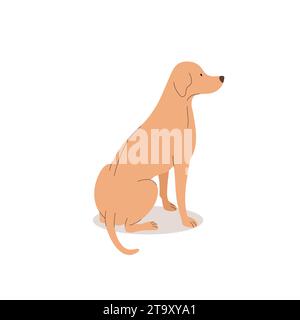 Lustiger labrador. Hundeentnahme. Vektor-Illustration von niedlichen Rassen Hunden in trendiger flacher Art Stock Vektor