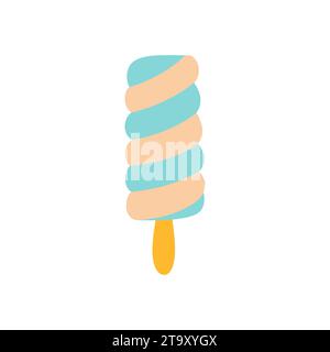 Buntes Spiraleis auf einer Stock-Vektor-Illustration. Farblich minimalistische Sommerillustration Stock Vektor