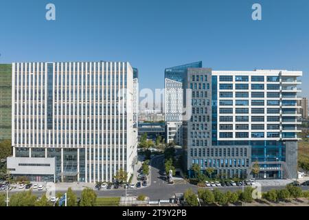 HEFEI, CHINA - 7. NOVEMBER 2023 - Luftaufnahme am 7. November 2023 vom Industriekooperat des Jangtse-Delta G60, Wissenschafts- und Innovationskorridors Stockfoto