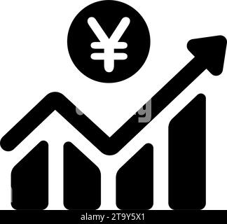 Regelmäßige Investition (langfristige Investition,) Vektor-Symbol Illustration ( Japanischer Yen ) Stock Vektor