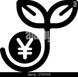 Reguläre Investition (langfristige Investition,) Vektor-Symbol Illustration ( Japanischer Yen ) Stock Vektor